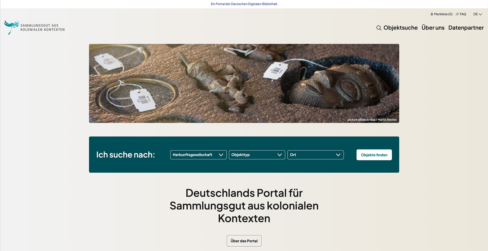 Deutschlands Portal für Sammlungsgut aus kolonialen Kontexten Deutschlands Portal für Sammlungsgut aus kolonialen Kontexten